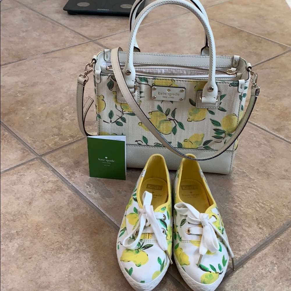 Kate spade purse and sneakers lemon  collection